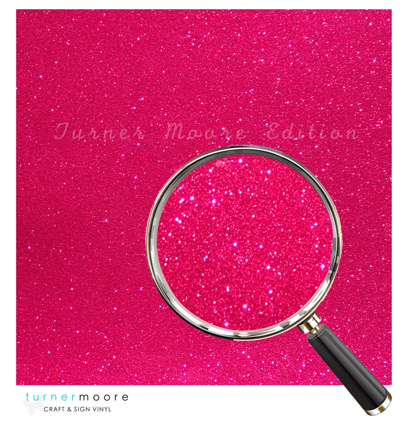 Magenta Transparent Glitter Vinyl, 12" x 12" Glitter Adhesive Vinyl Sheets, 5-pack, by Turner Moore Edition